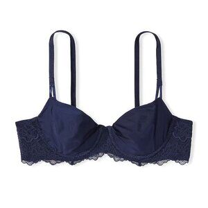 38D Victoria Secret Dream Angels Unlined Push Up w/o Padding Bra Smooth Blue nwt